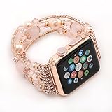 JOMOQ Apple Watch Band, Fashion Sports Beaded Bracelet Replacement iWatch Strap Band For Women Girls, Apple Watch Series 38mm/42mm