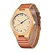 Tamlee Casual Wooden Watches for Men with Genuine Leather Lumination Hands