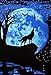 SheetKart Howling Wolf Tapestry Wall Hanging Blue Moon Psychedelic Bohemian Tapestries