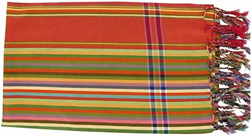 Kikoy Beach Sarong Cotton Stripe - Color Red and Orange