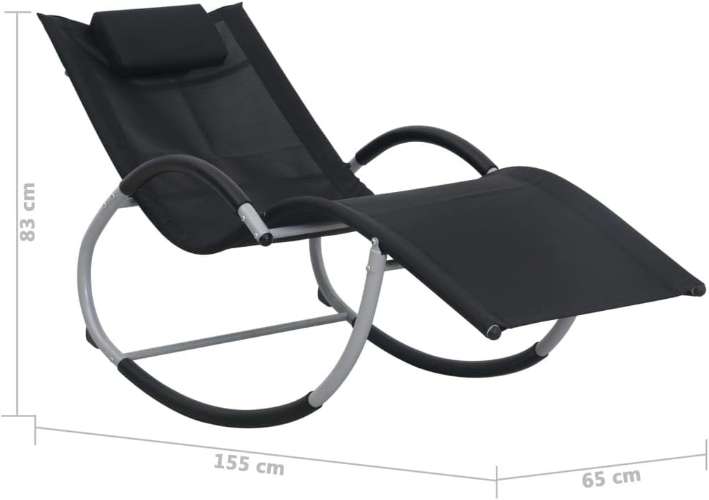 vidaXL Sonnenliege mit Auflage Schaukelstuhl Liegestuhl Gartenliege