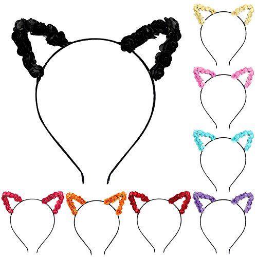 DJHbuy Fancy Rose Flower Car Fox Ears Headband Hairband Headpiece Wedding Party