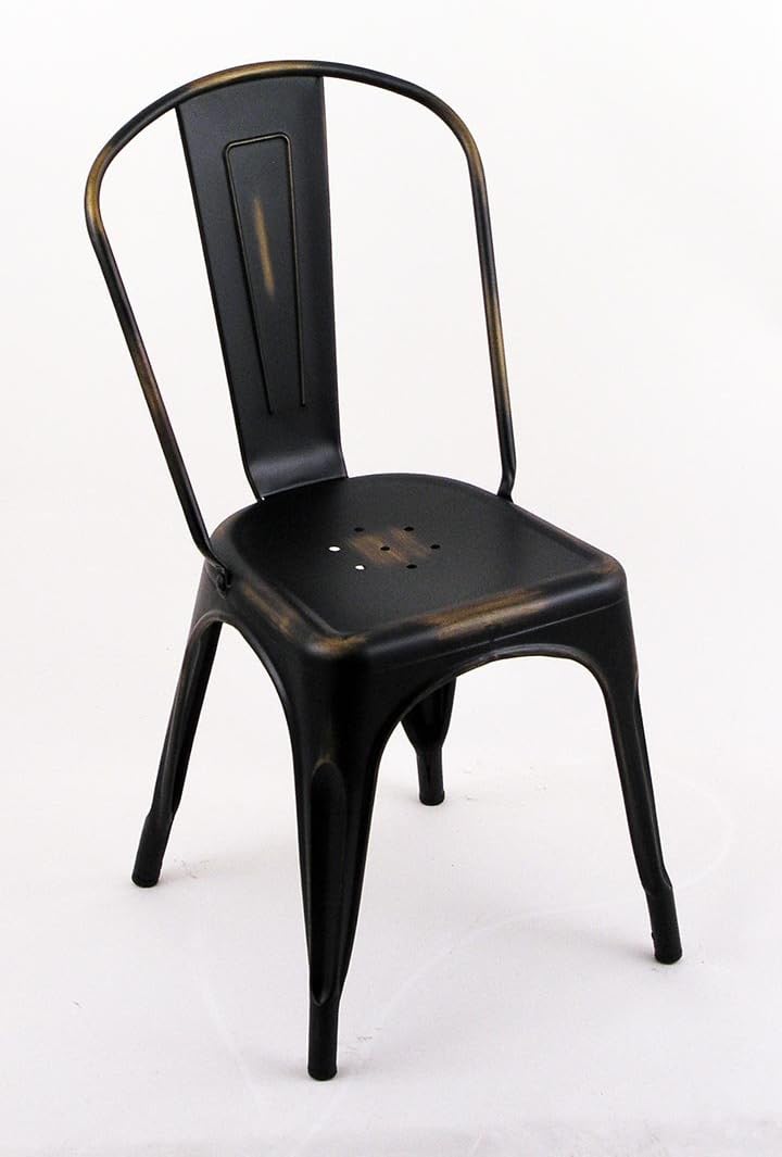 amazon outdoor chairs on Amazon Com Barstool Bandit 4 Pack 18 Seat Height Indoor Outdoor Chairs Distressed Black With Gold Tolix Industrial Residential Commercial Stackable Garden Outdoor