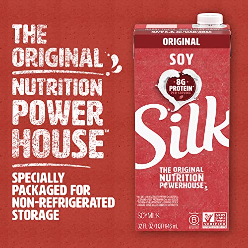Silk ShelfStable Soy Milk, Original, DairyFree, Vegan, NonGMO