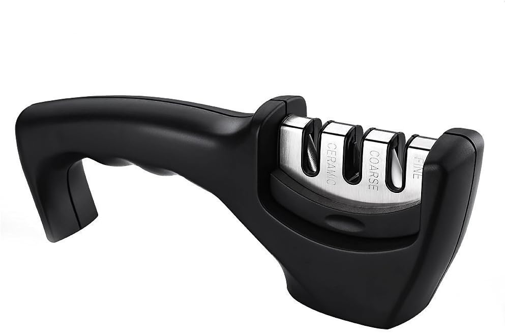 3 stage Manual Kitchen Heroes - Manual Knife Sharpener for Steel and Ceramic Blades