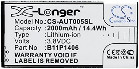 vintrons (TM) Bundle - 2000mAh Battery For ASUS PadFone X Mini 4.5, PadFone X Mini 4.5 4G, PF450CL, T005, + vintrons Coa