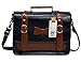 ECOSUSI Women Vintage PU Leather Laptop Bag Briefcase Crossbody Messenger Bags Satchel Purse, Dark Blue