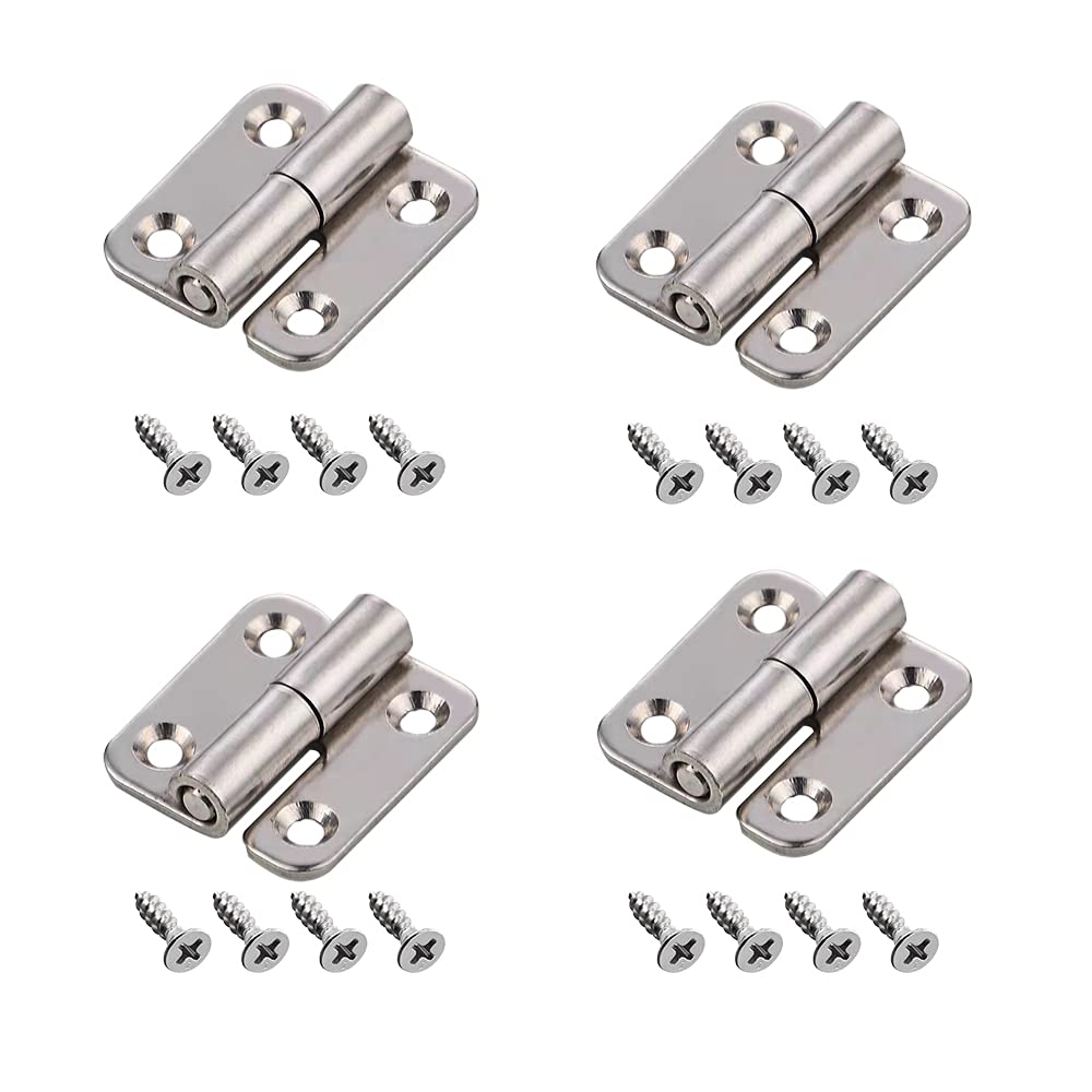 Angelkiss 4 Pcs Small Flag Stainless Steel Detachable Slip Joint for Wooden Boxes Kitchen Cupboard Cabinet Internal Doors Window Hinge.