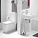 H-risen Toilet Brush with 304 Stainless Steel Base + ABS Plastic Handle (Silver)