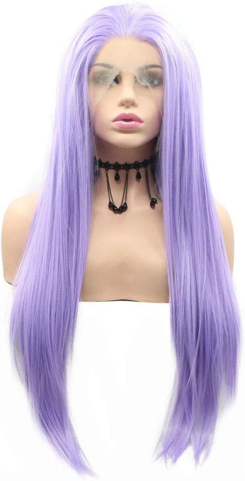 Pastel Lilac Purple Wig High Temperature Friendly Synthetic Lace