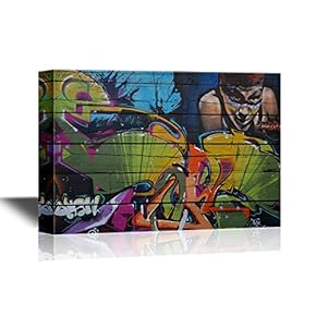 Colorful Graffiti on Wood Background