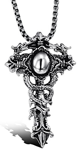 OeOeOs Cross Pendant Necklace Pure Steel for Men Women Girls Boys
