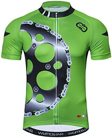 Mens Outdoor Sports Wear Short Sleeve Cycling Jersey Summer Bike Shirt Bicycle Top Green Gear Size XXXL