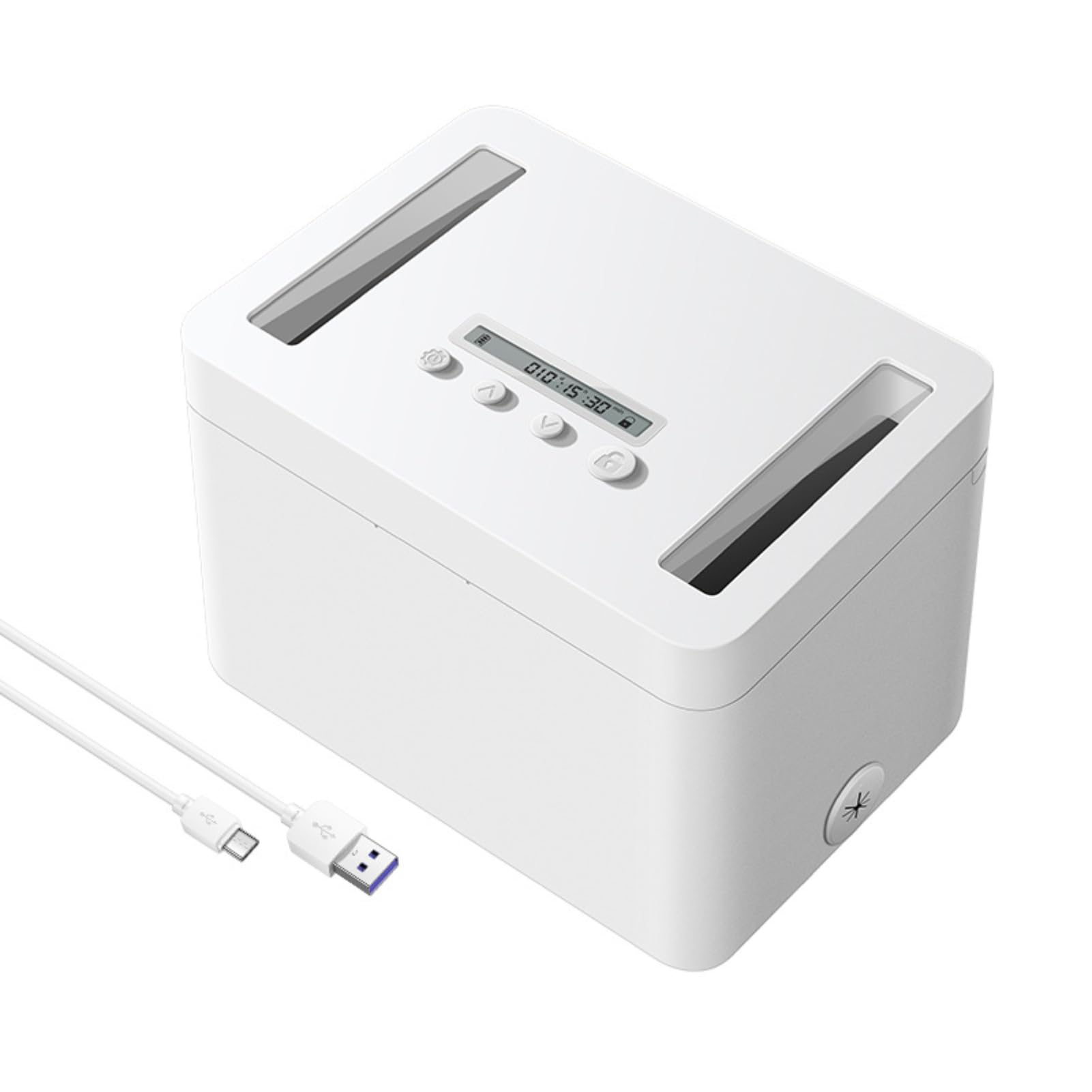 Metal Timed Lock Box, Phone Lock Box with Child Lock and LED Display, Kitchen Safe Time Locking Container, for Phones, Snacks, Up to 365 Days ﻿ (750ml)