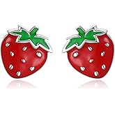 Hypoallergenic Fruit Stud Earrings for Young Ones 925 Sterling Silver-Tiny Fruit Jewelry Gifts for Women