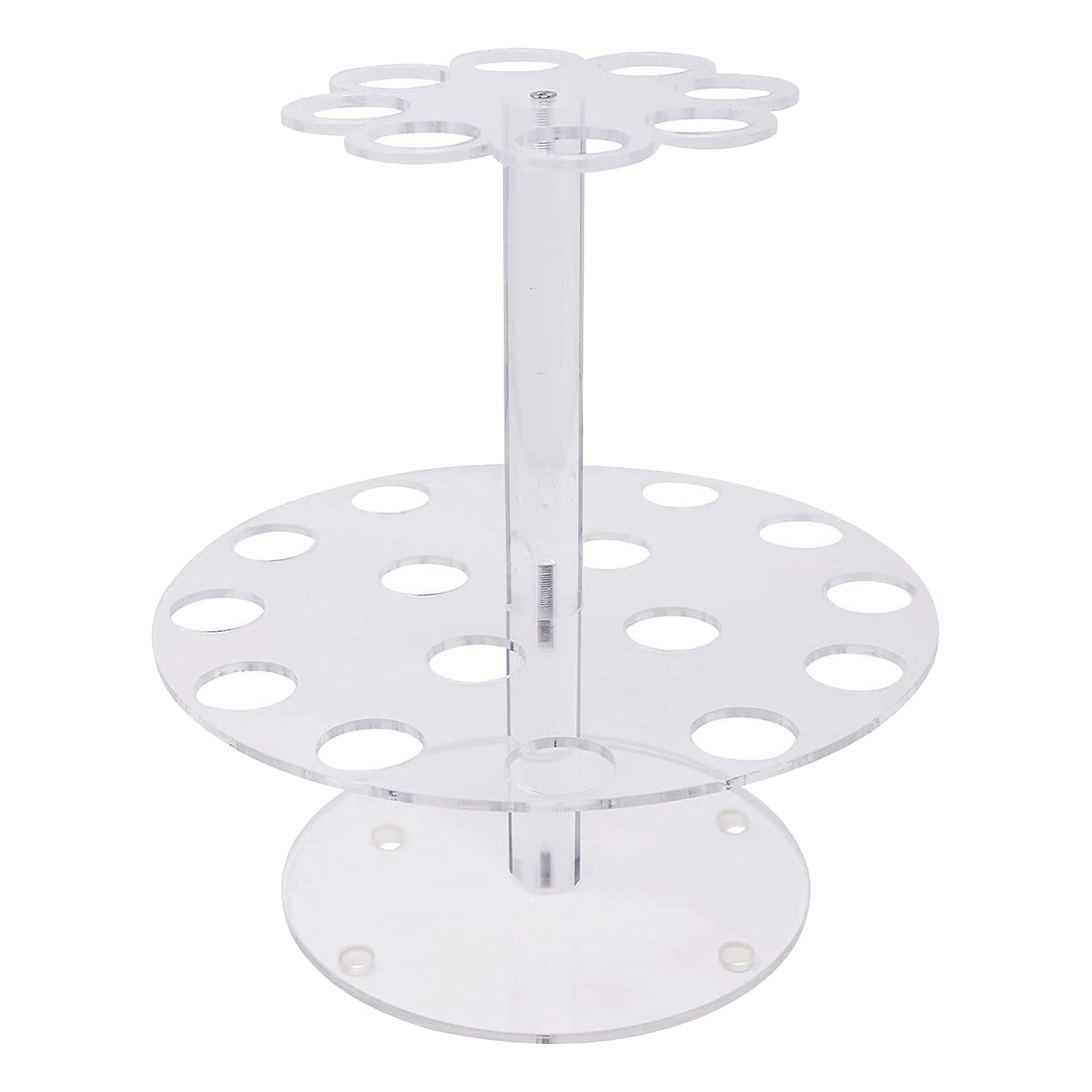 Comphic Double Layers 24 Holes Ice Cream Cones Holder Cupcake Display Stand Holder Stand Decoration Baking