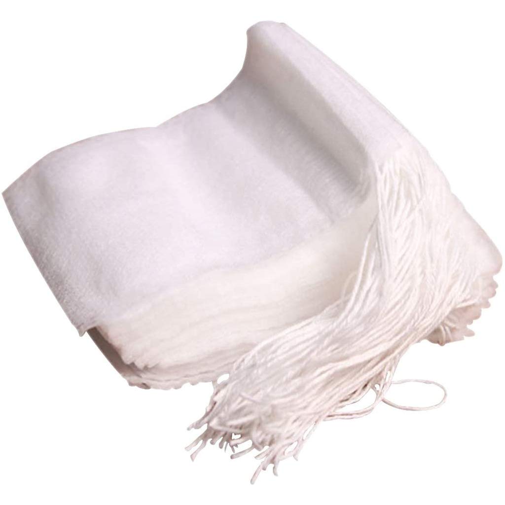 POFET Disposable Drawstring Filter Empty Paper Tea Bags 5.5 × 7cm Pack of 100