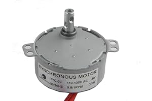 CHANCS TYC-50 110V AC Small Low Speed Synchronous Motor 0.8/1 RPM CCW Turntable Gear Box for Microwave Oven