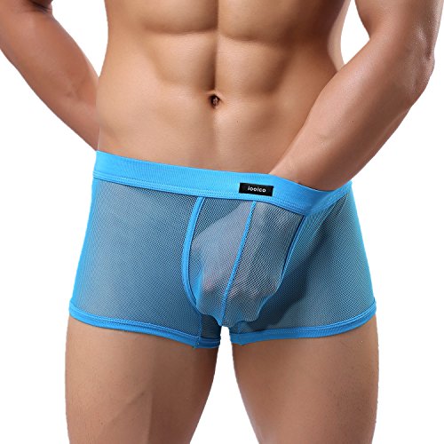 iooico Men's Boxer Briefs , Soft Mesh Underpants Seethrough Underwear