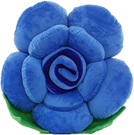 Paao Soft Plush Party Decor Toy Pillow Cushions Lovely Rose Flower Shape Christmas Gift,Blue