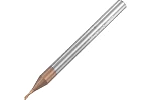 uxcell Ball Nose End Mill 0.5mm Tip Radius Solid Carbide AlTiSin Coated CNC Router Bits 2 Flute Spiral Milling Cutter HRC55 w