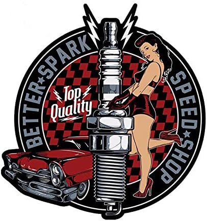 dahuimin 13Cm X 12.3Cm Pin Up Girl Spark Sticker Funny Car Styling Vinyl Graphic Window Bumper Decor Car Decals