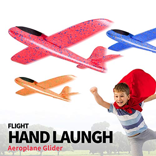 Refasy Airplane Toys for 3-12 Year Old Boys Girls, Children Glider Model Foam Airplane Planes Manual Throwing Fun Outdoor Activities for Kids Sports Game Flying Toys Best Birthday Gifts Yellow
