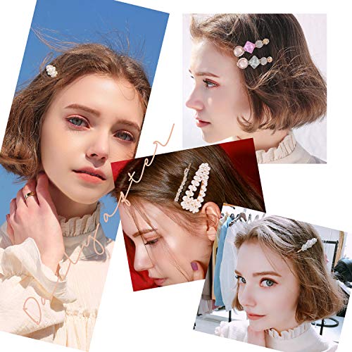 Hair Clips for Women Girls Ladies Elegant 10 Pcs Hair Styling Tools Fashion Hair Accessories for Birthday Valentine Day Gifts and Party Wedding Daily Bling Hairpins Headwear Barrette Styling Tools - Thumbnail 5