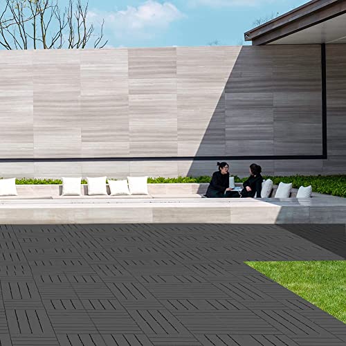 Patio Interlocking Deck Tiles, 12"x12" Square Composite Decking Tiles
