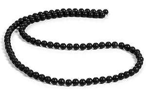 BEADNOVA 4mm Black Matte Onyx Gemstone Round Loose Beads for Jewelry Making (94-96pcs)