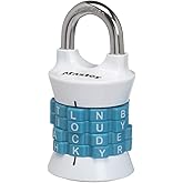 Master Lock 1535DWD Vertical Resettable Word Combo Lock, Assorted Colors