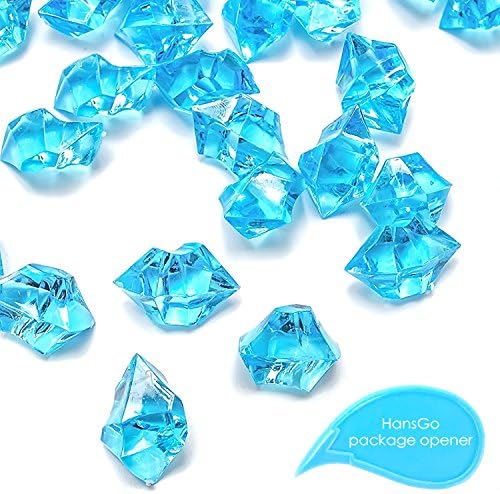 HansIce 100 Pcs Acrylic Ice Rocks, Vase Fillers, Blue