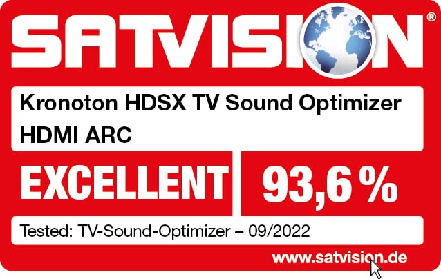 HDSX TV Sound Optimizer HDMI ARC | Even Volume, Clear Speech for TV, Streaming and Gaming | Premium TV Sound | PCM 2.0 | Virtual 3D Sound HDSX.360 | PassTHRU for DD5.1, DD+, Atmos