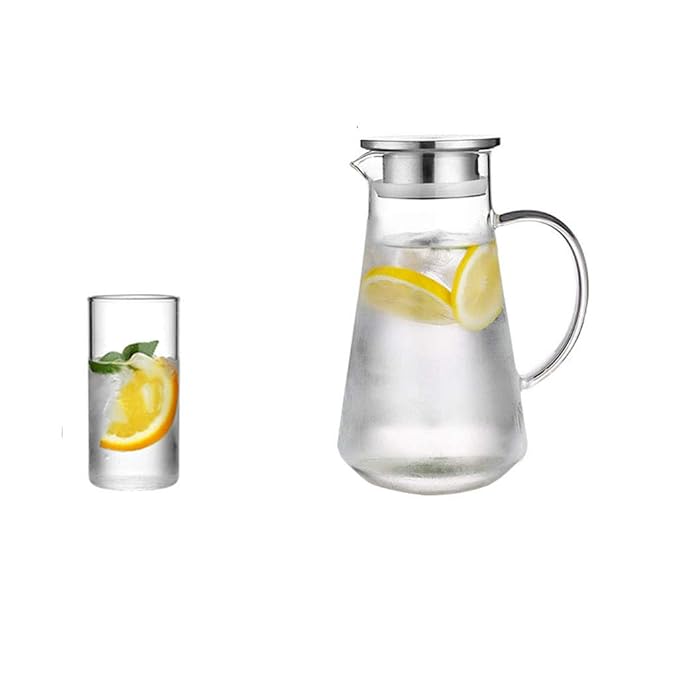 Jarra de cristal, jarra de agua sin goteo con tapa hermética ...