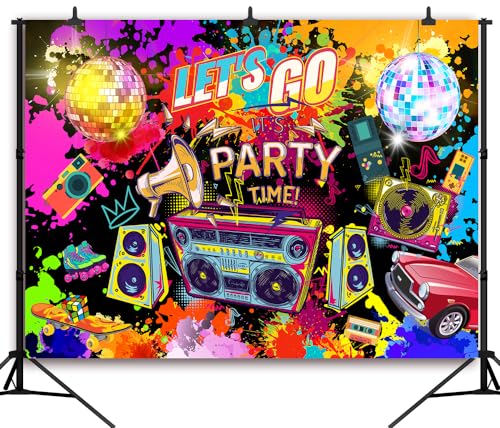 DePhoto 7X5Ft Graffiti 80s 90s Backdrop