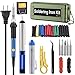 Soldering Iron Kit,Including 60W Temperature Control Soldering Iron, 130PCS Heat Shrink Tubes, Tips, Solder Sucker, Solder Wire, Tweezer (green tool case)