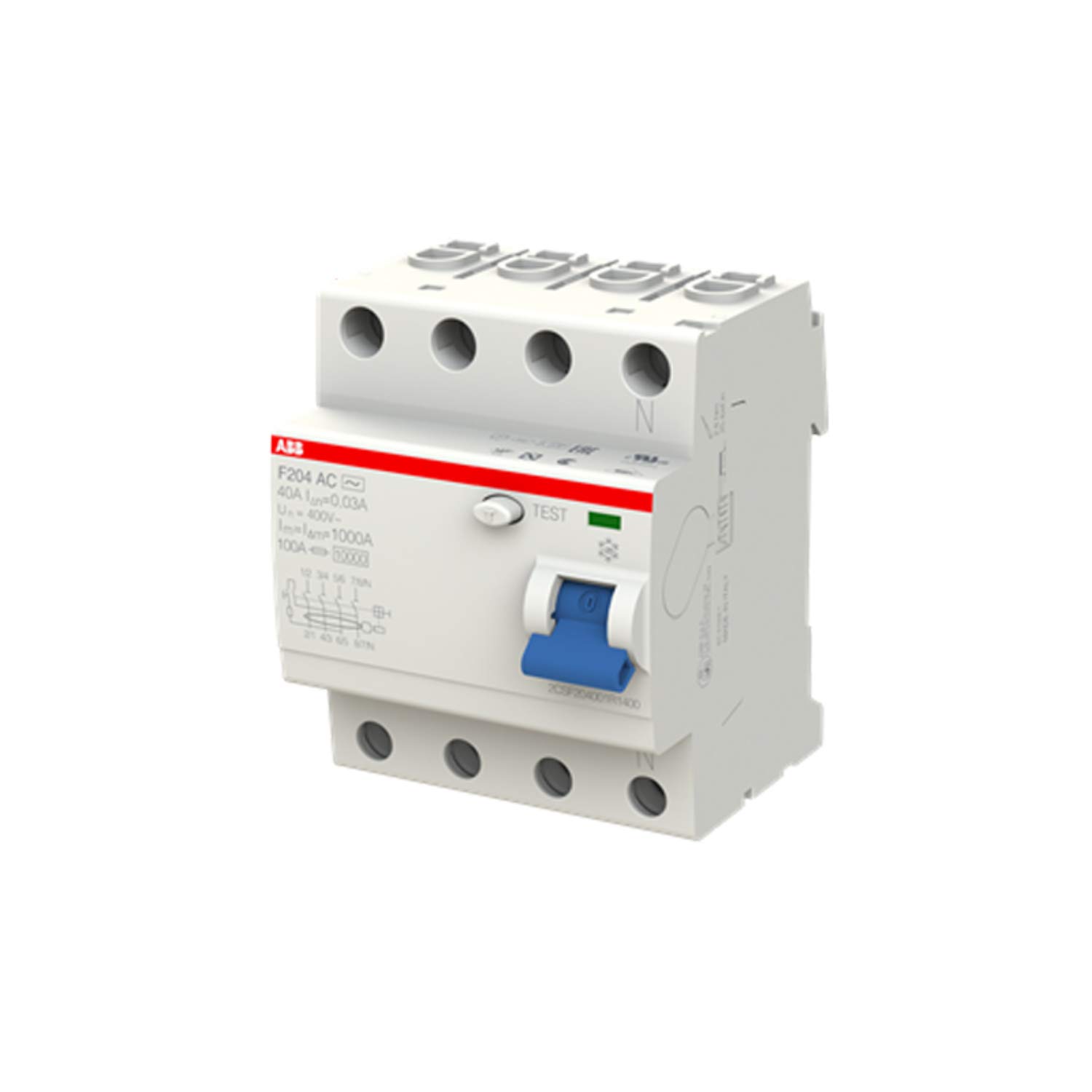 ABB F204AC-40/0.03 4 Pole Residual Current devices RCD, 40 Amp Current, 30mA (GHV0361325R0001)