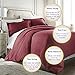 HC Collection Duvet Cover - Burgundy Queen Size Duvet Cover - 3 Piece Soft Breathable Microfiber Duvet Cover Set with Zipper Closure & 2 Pillow Shams