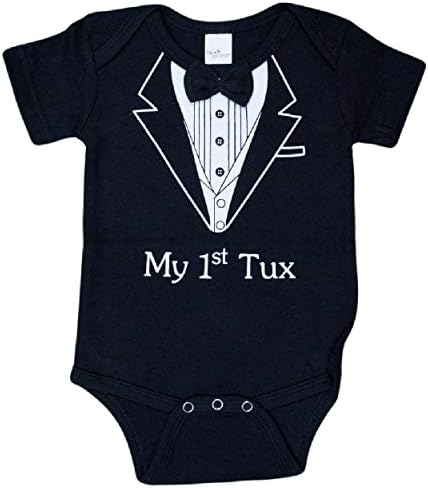 My First Tux Newborn Baby Boy Tuxedo Snap Onepiece (0-6m)