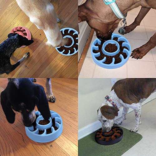 JASGOOD Slow Dog Bowl for Large Dogs,Fun Feeder Dog Bowl,Anti-Gulping Dog Slow Feeder Stop Bloat,Slow Eating Big Pet Bowl (A-Black)