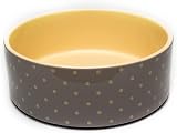 Petface Grey Dots Ceramic Dog Bowl 13 cm