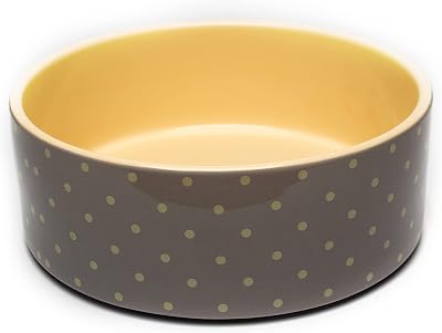 Petface Grey Dots Ceramic Dog Bowl 13 cm