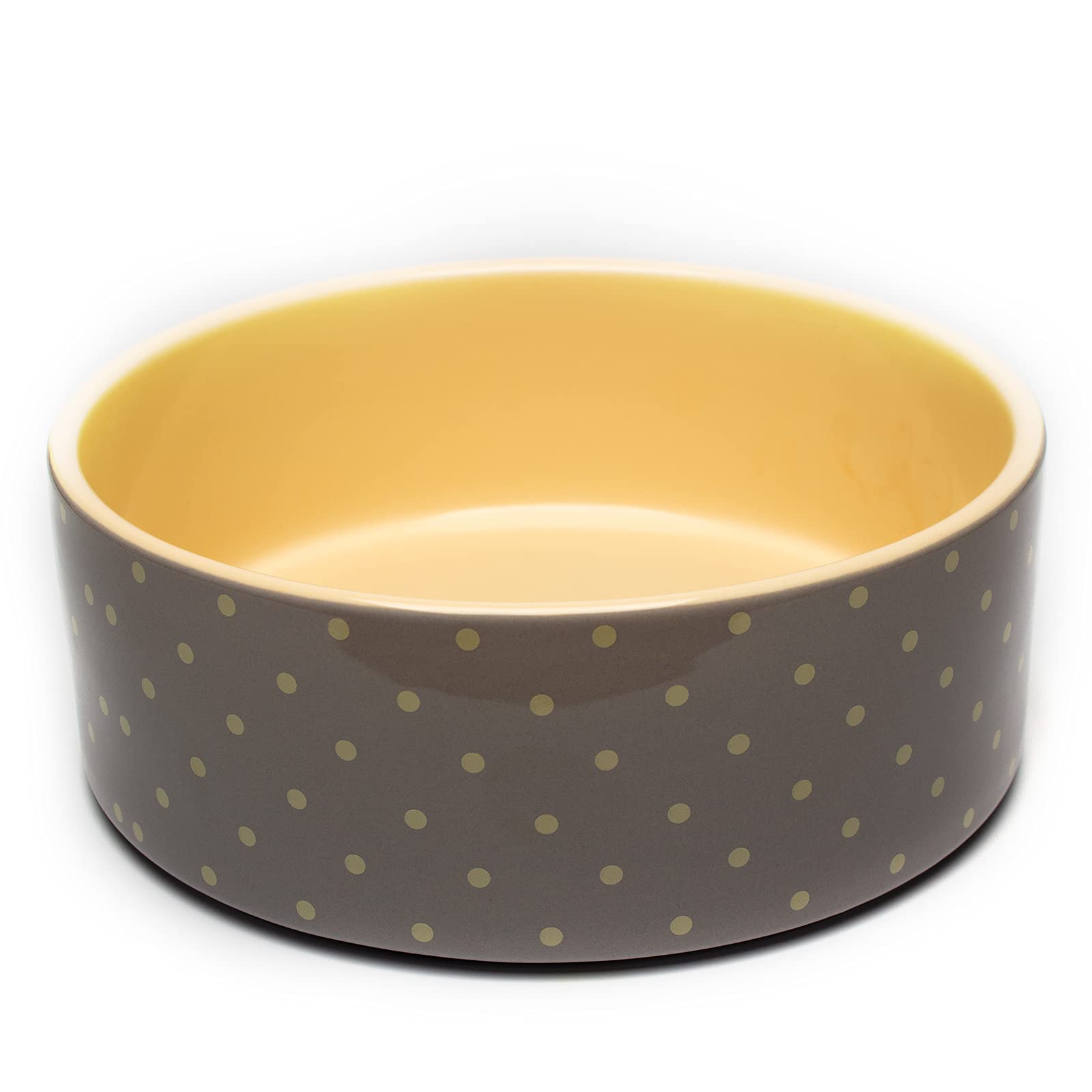 Petface Grey Dots Ceramic Dog Bowl, 13 cm