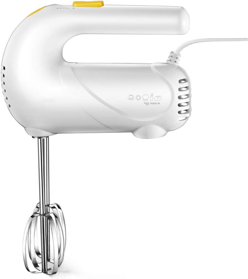 Handheld Electric Egg Beater with 5 Speed Adjustable for Baking Whisk Function Food