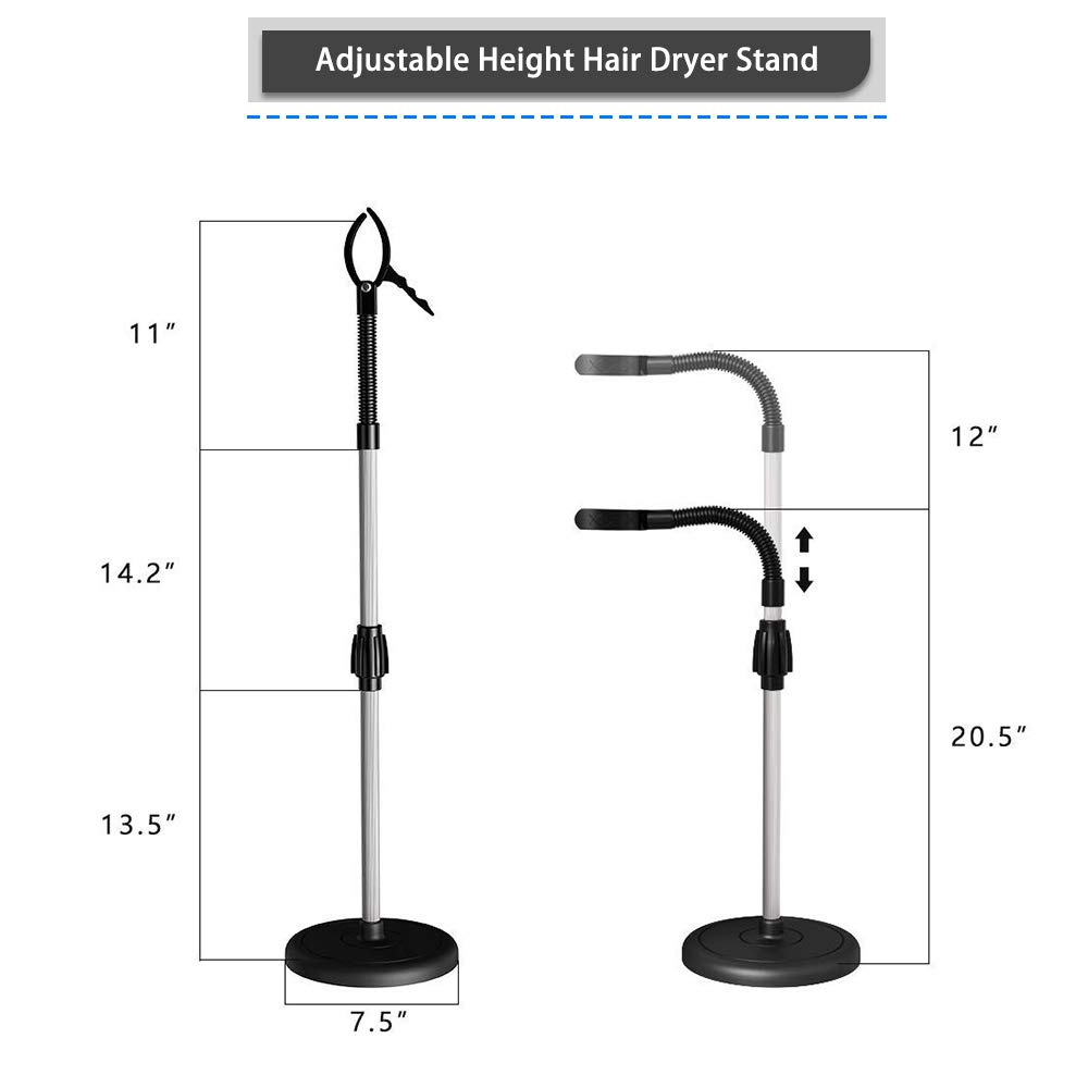 LuckIn Blow Dryer Stand Hair Dryer Stand Holder 360 Degrees Rotation