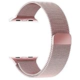 GEOTEL Apple Watch Accessories Milanese Loop Stainless Steel iWatch Band for Apple Watch Series 3 Series 2 Series 1 Sport&Edition with Magnet Lock(42mm-Rose Gold)