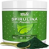 MAJU's Spirulina Powder - California Grown, Non-Irradiated, Non-GMO, Better than Chlorella, Pesticide-Free, Non Organic, Considered the Cleanest California Grown Spirulina