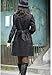 Lingswallow Women Elegant Double Breasted Belted Long Jacket Trenchcoat