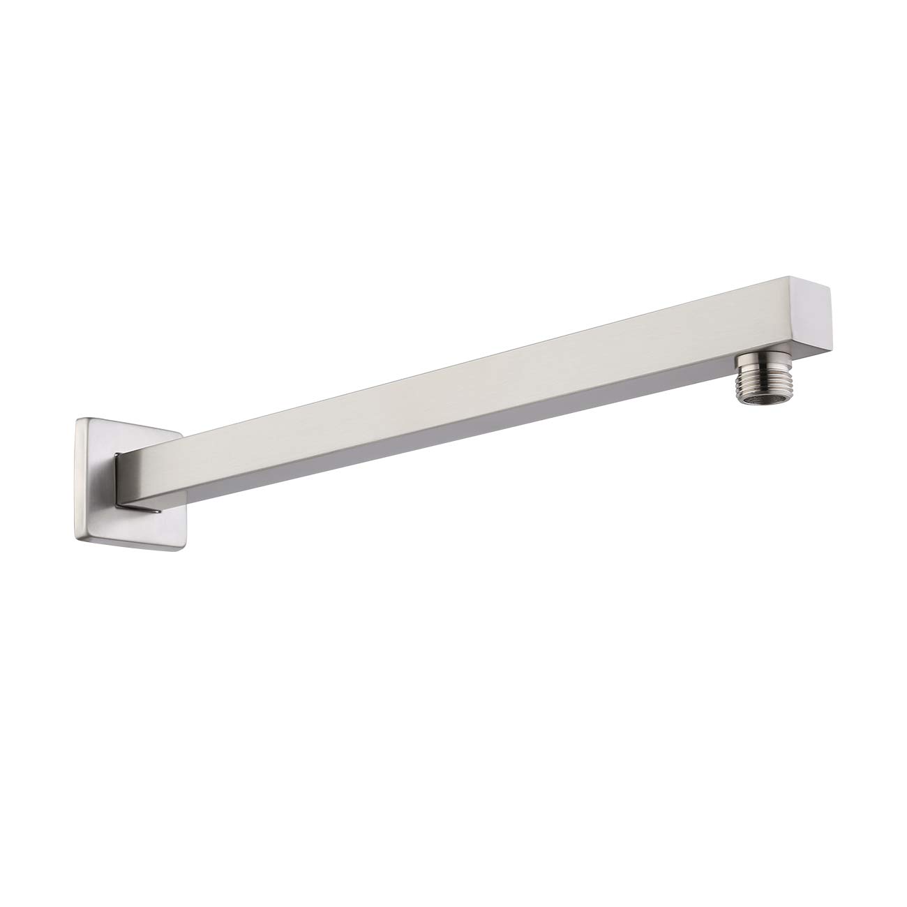 KES Bathroom Replacement 16Inch Shower Arm with Flange SQUARE, Brushed