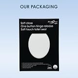 AQUALONA Luxury Soft Touch Slow Close Toilet Seat White 42x36cm view 8